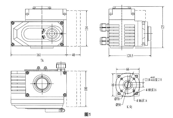 CHV型電動執(zhí)行器外觀尺寸