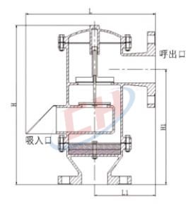 帶呼出接管阻火呼吸閥結(jié)構圖